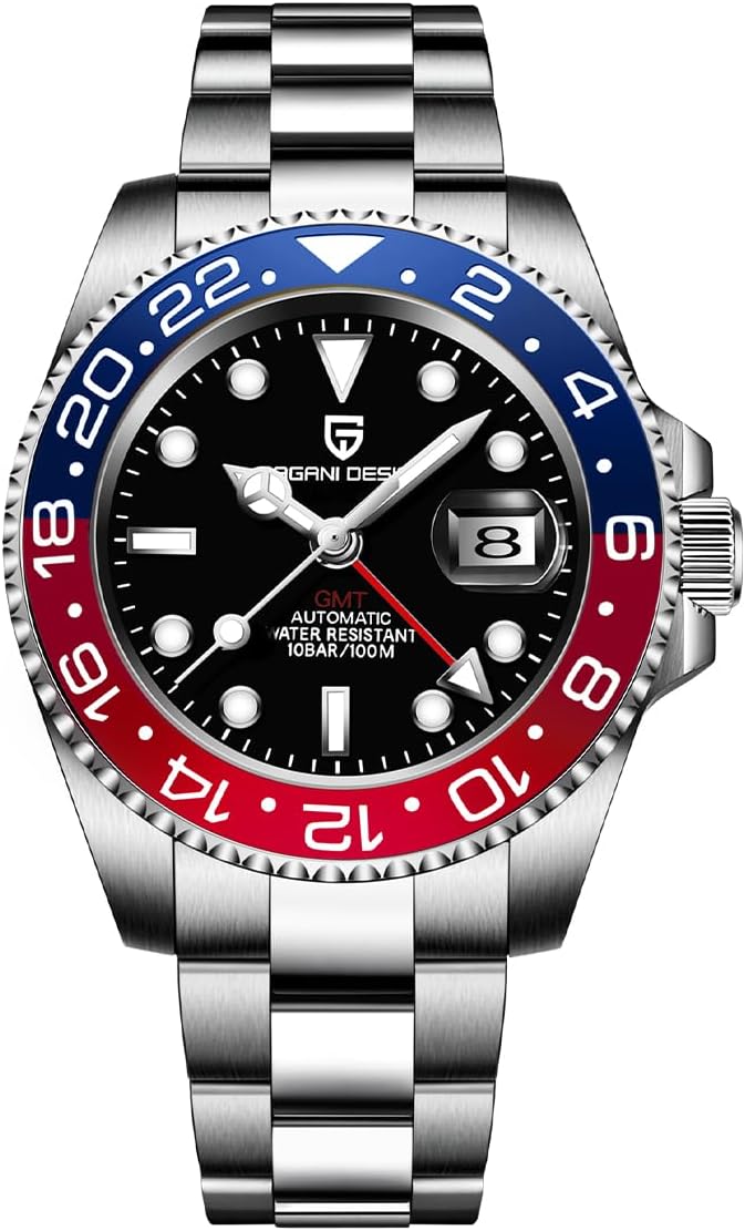 PAGANI DESIGN ساعة رجال أوتوماتيكية ميكانيكية من باجاني ديزاين GMT مع إطار سيراميك دوار ووظيفة التاريخ - Image 1